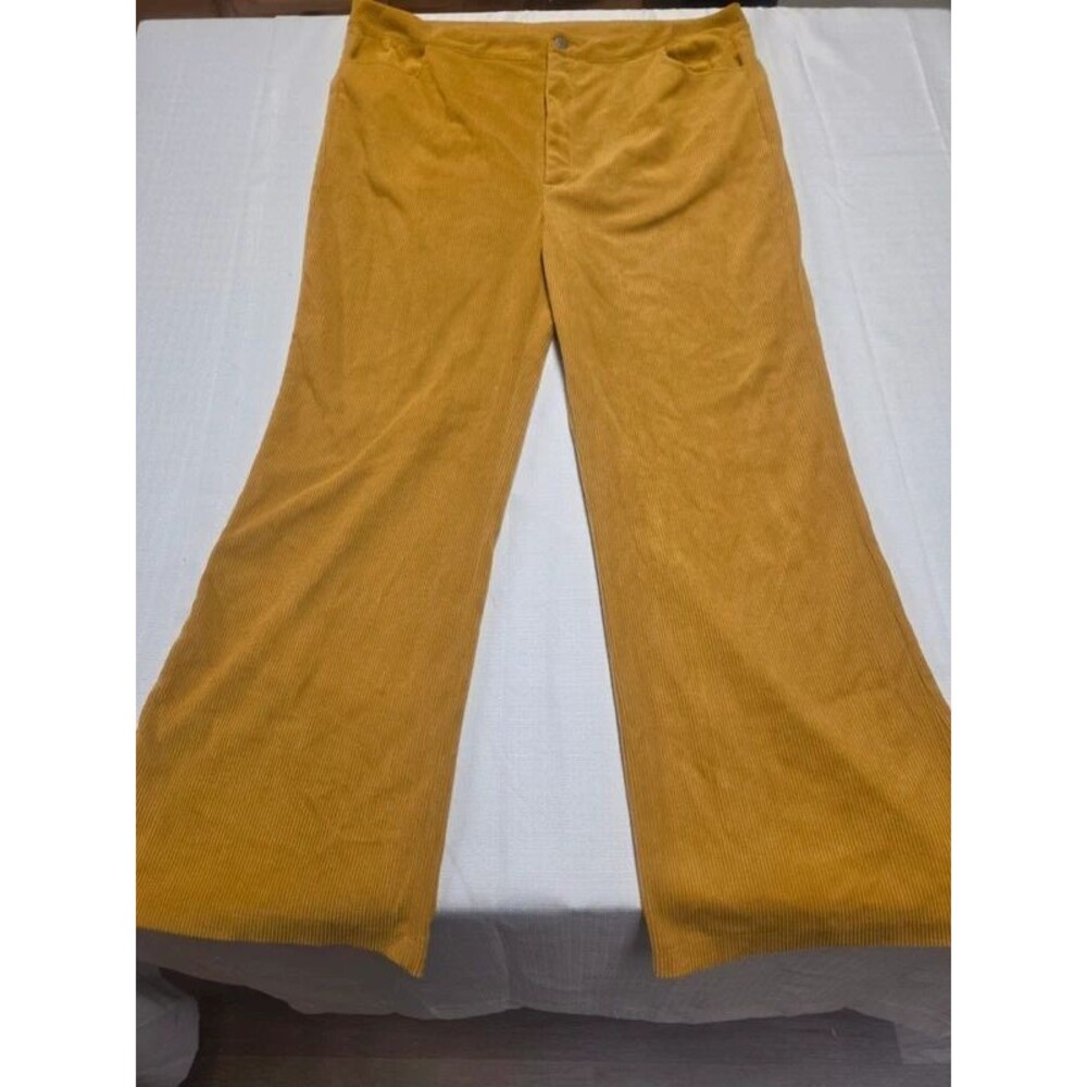 Women's Mustard Yellow Wide-Leg Corduroy Pants - Size XXL (36" Waist)